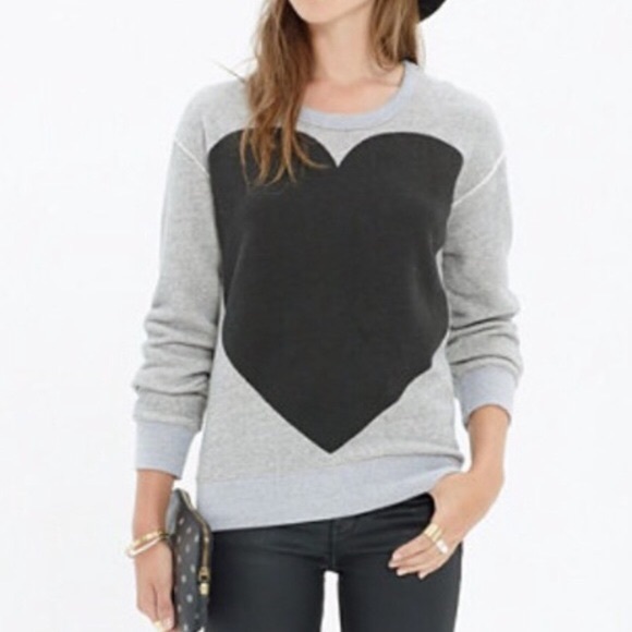 gray heart sweater